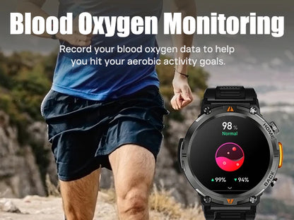 Bluetooth Call Smartwatch - Full Touch Screen Health Monitor Watch Men With Heart Rate Tracker - ZOOMNSTORE