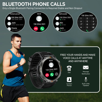 Bluetooth Call Smartwatch - Full Touch Screen Health Monitor Watch Men With Heart Rate Tracker - ZOOMNSTORE