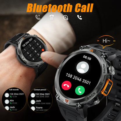 Bluetooth Call Smartwatch - Full Touch Screen Health Monitor Watch Men With Heart Rate Tracker - ZOOMNSTORE