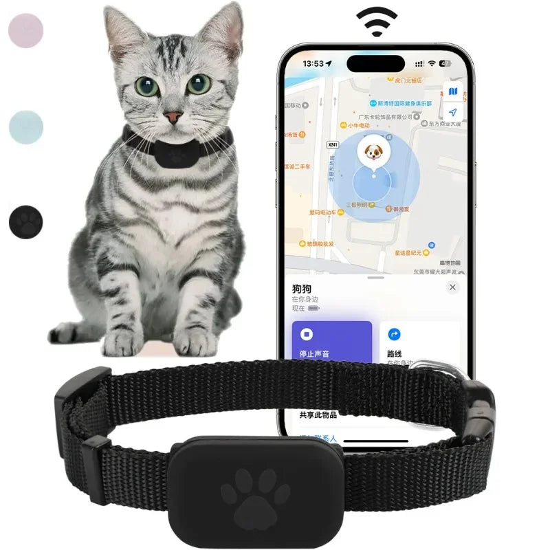 Bluetooth GPS Pet Tracker - Mini Dog GPS Collar with Movement Alert & Remote Locator - ZOOMNSTORE