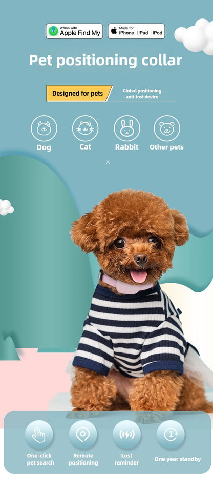 Bluetooth GPS Pet Tracker - Mini Dog GPS Collar with Movement Alert & Remote Locator - ZOOMNSTORE