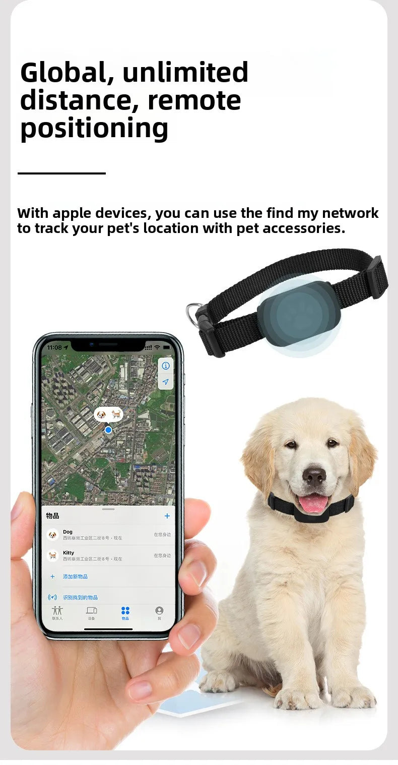 Bluetooth GPS Pet Tracker - Mini Dog GPS Collar with Movement Alert & Remote Locator - ZOOMNSTORE