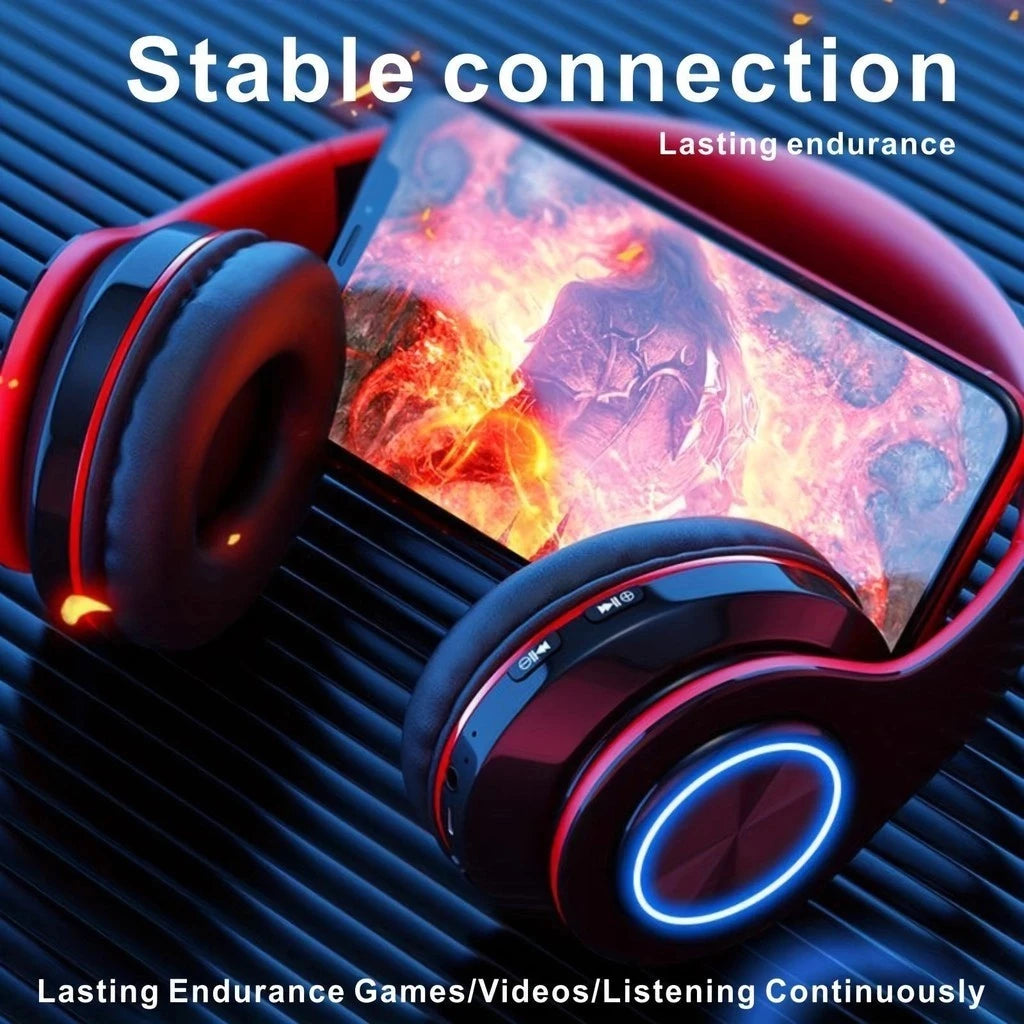 Wireless Bluetooth 50 On-Ear Headphones - Foldable Stereo Gaming Headset with Microphone - ZOOMNSTORE