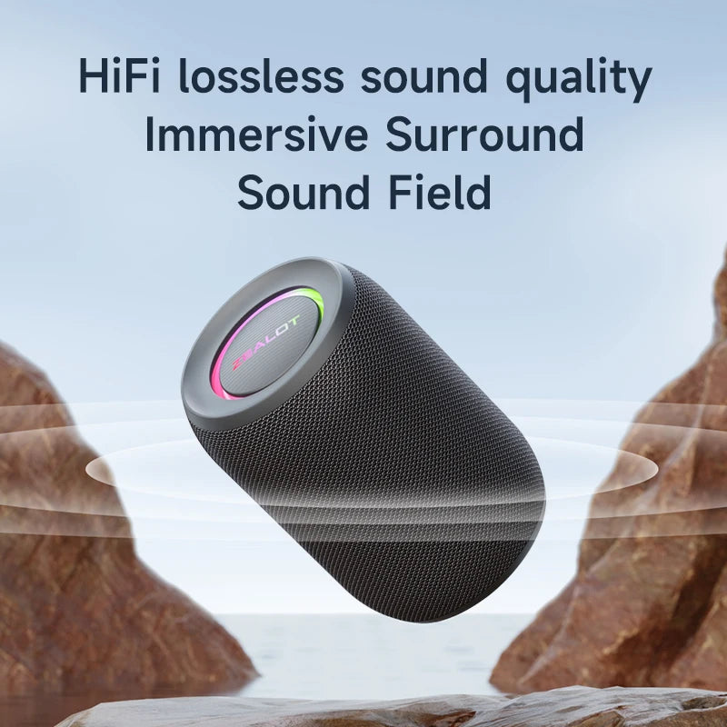 Bluetooth Waterproof Speaker - Powerful Bass Outdoor Sound Box with LED Light - ZOOMNSTORE