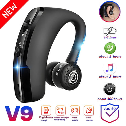 Bluetooth Wireless Earphones - VAORLO V9 Sport Headset With Mic, Noise Cancelling - ZOOMNSTORE