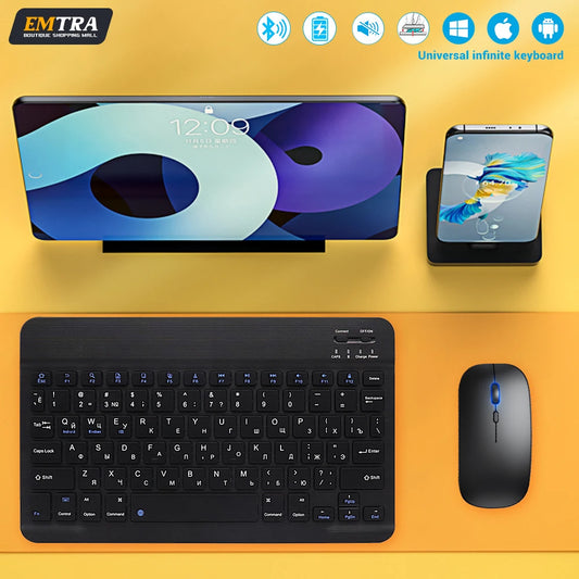 Bluetooth Keyboard and Mouse For iPad Xiaomi Samsung Huawei Phone Tablet Slim Mini Wireless Keyboard For Android IOS Windows - ZOOMNSTORE