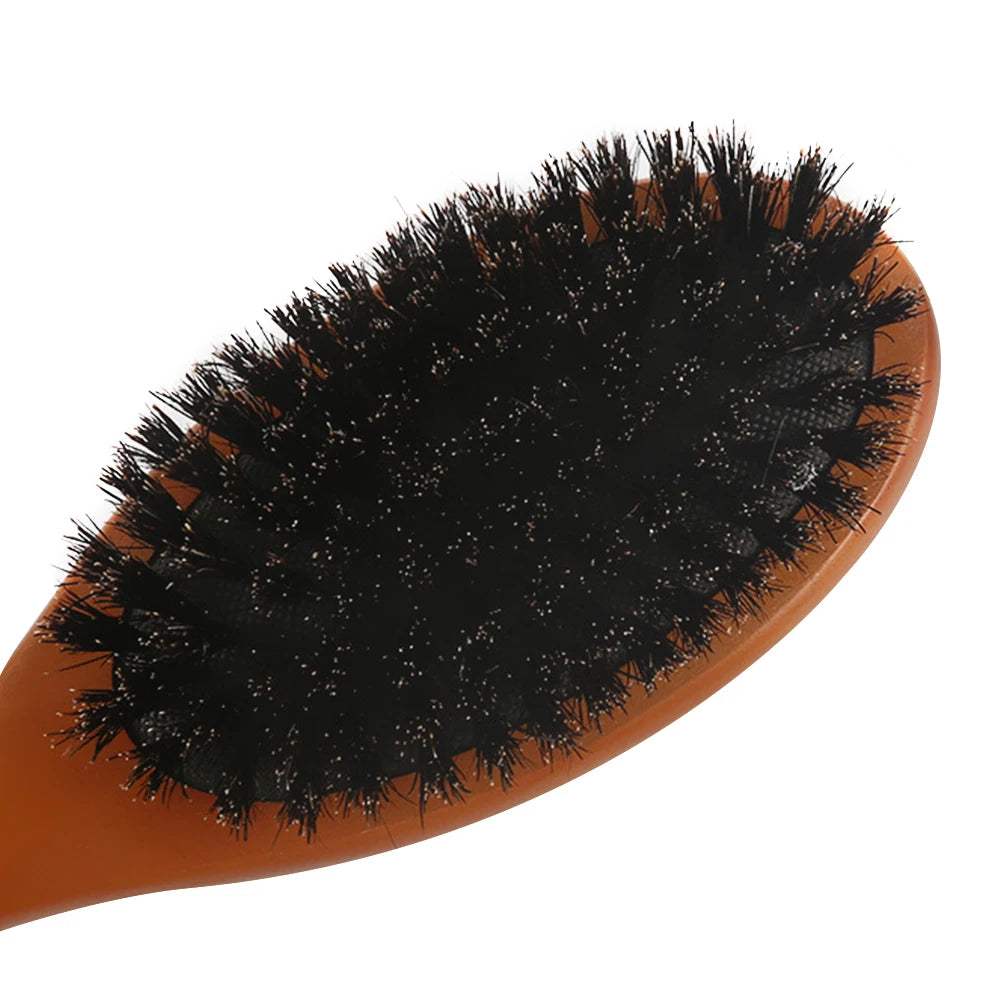 Natural Boar Bristle Hair Brush - Anti-Static Oval Hair Comb for Women - ZOOMNSTORE
