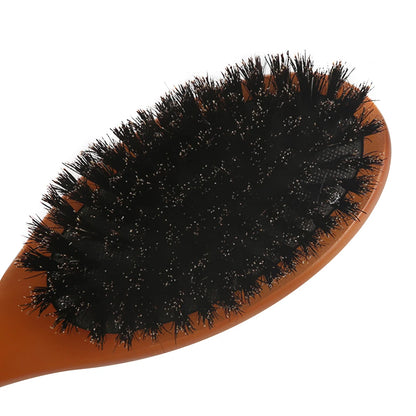 Natural Boar Bristle Hair Brush - Anti-Static Oval Hair Comb for Women - ZOOMNSTORE