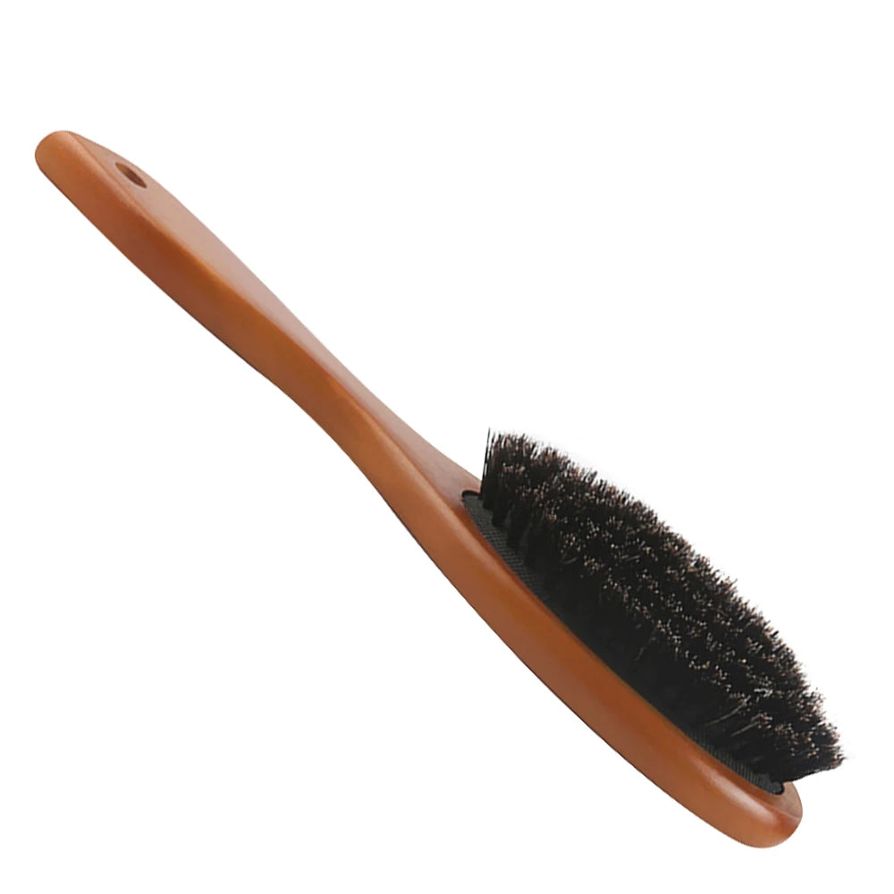 Natural Boar Bristle Hair Brush - Anti-Static Oval Hair Comb for Women - ZOOMNSTORE