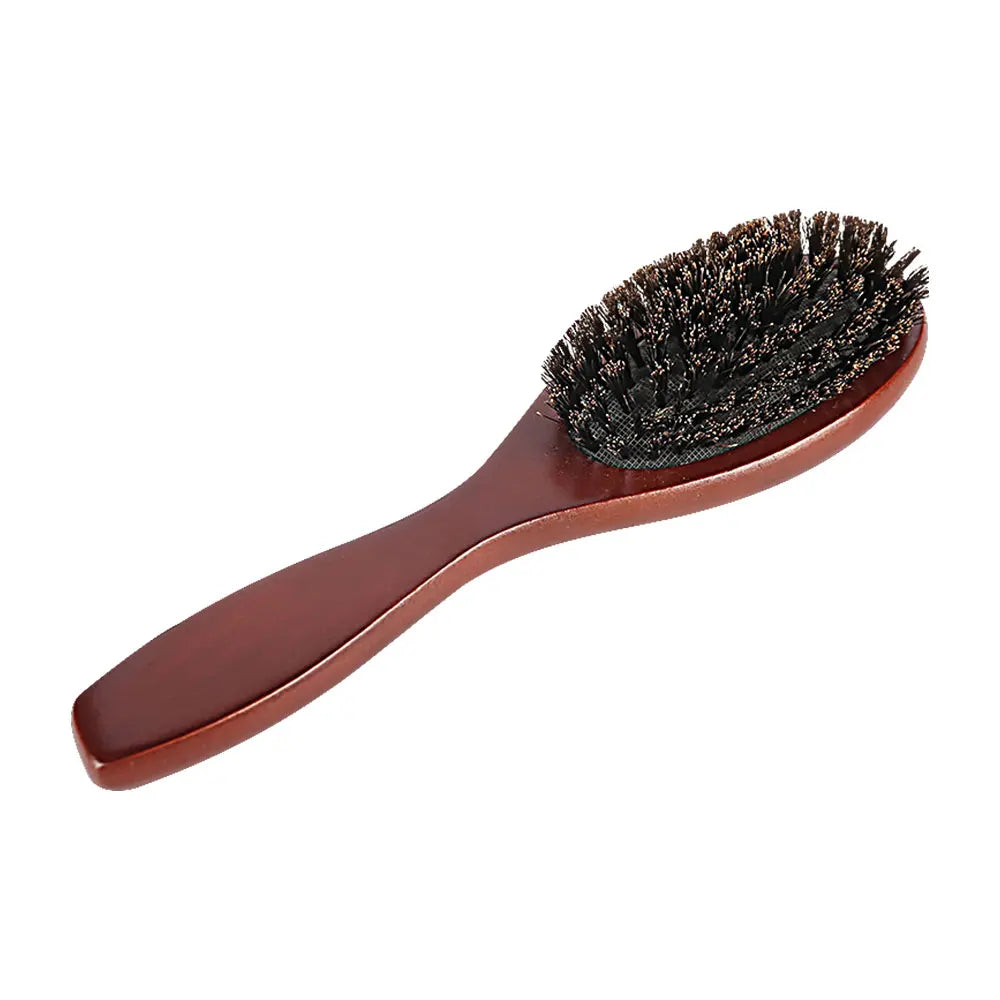 Natural Boar Bristle Hair Brush - Anti-Static Oval Hair Comb for Women - ZOOMNSTORE