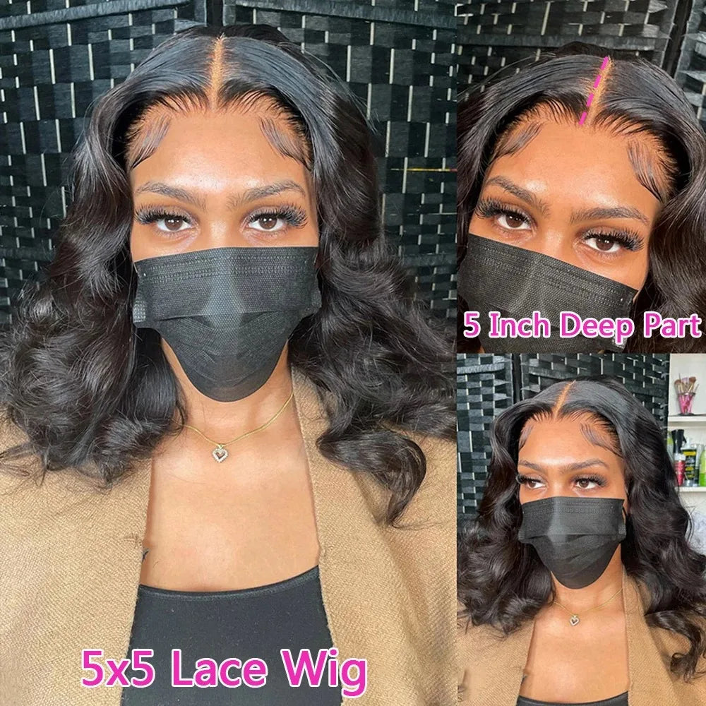 Body Wave Bob Wig | 13x6 Lace Frontal Brazilian Human Hair | Virgin Remy Hair 180% Density - ZOOMNSTORE