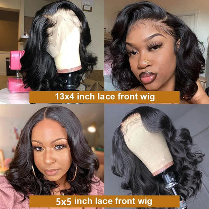 Body Wave Bob Wig | 13x6 Lace Frontal Brazilian Human Hair | Virgin Remy Hair 180% Density - ZOOMNSTORE