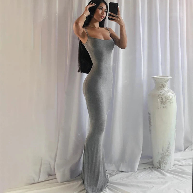 Elegant Backless Bodycon Maxi Dress - Summer Party Sundress for Women - ZOOMNSTORE