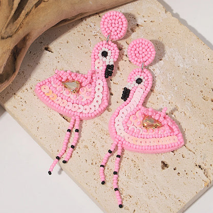 Bohemian Ocean Animal Earrings - Starfish Lobster Conch Seed Bead Drop Earrings for Women - ZOOMNSTORE