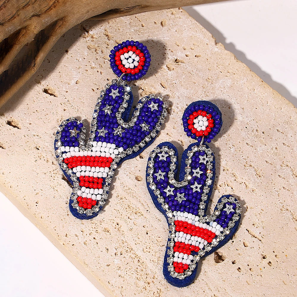 Bohemian Ocean Animal Earrings - Starfish Lobster Conch Seed Bead Drop Earrings for Women - ZOOMNSTORE