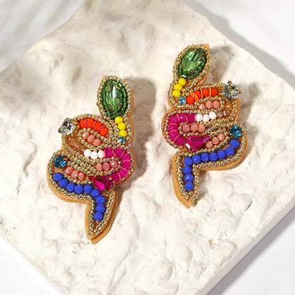 Bohemian Ocean Animal Earrings - Starfish Lobster Conch Seed Bead Drop Earrings for Women - ZOOMNSTORE