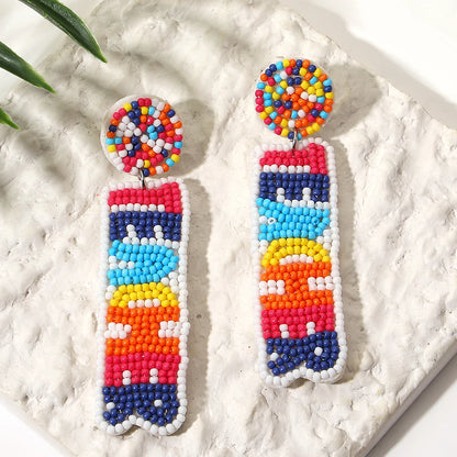 Bohemian Ocean Animal Earrings - Starfish Lobster Conch Seed Bead Drop Earrings for Women - ZOOMNSTORE