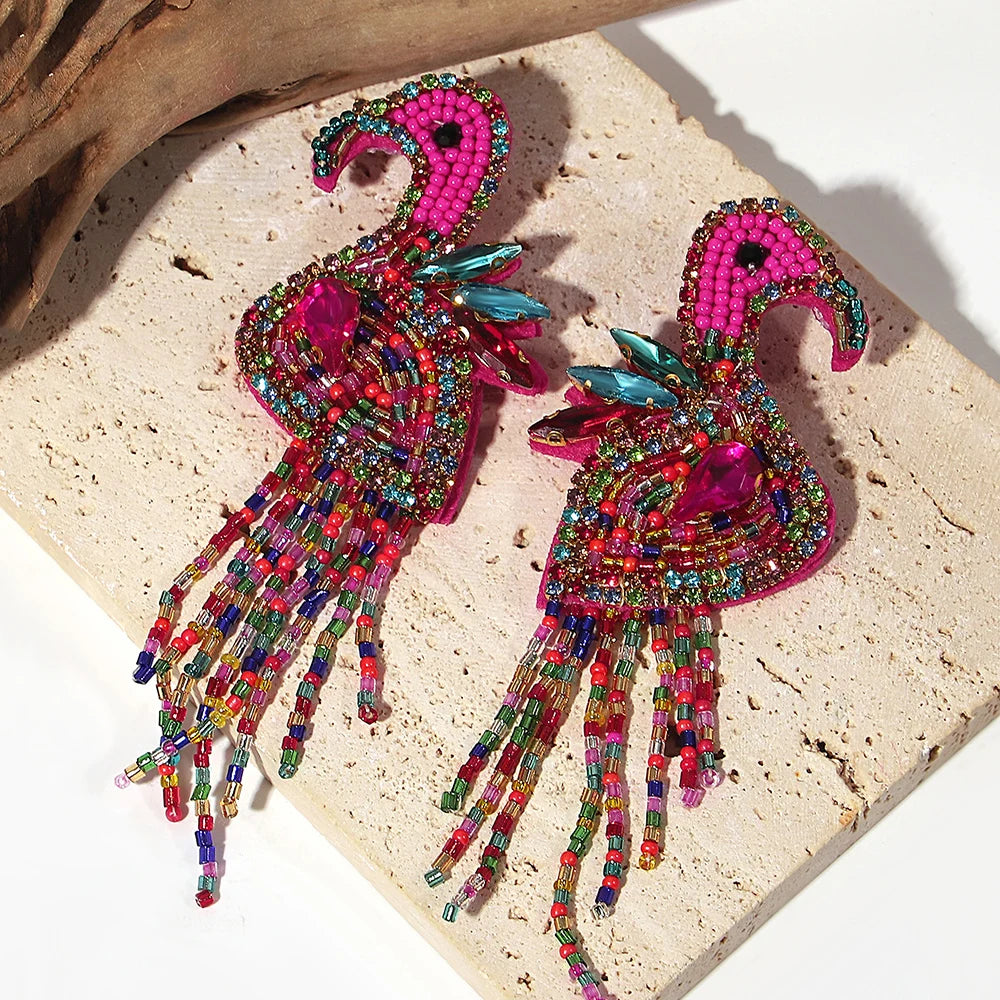 Bohemian Ocean Animal Earrings - Starfish Lobster Conch Seed Bead Drop Earrings for Women - ZOOMNSTORE