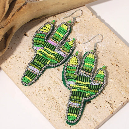 Bohemian Ocean Animal Earrings - Starfish Lobster Conch Seed Bead Drop Earrings for Women - ZOOMNSTORE