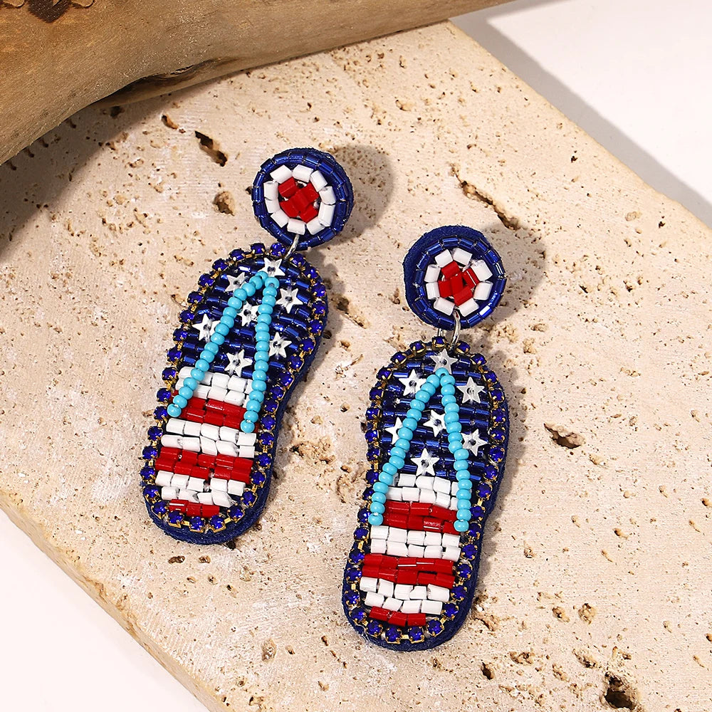 Bohemian Ocean Animal Earrings - Starfish Lobster Conch Seed Bead Drop Earrings for Women - ZOOMNSTORE