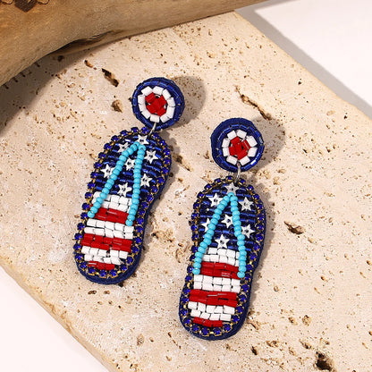 Bohemian Ocean Animal Earrings - Starfish Lobster Conch Seed Bead Drop Earrings for Women - ZOOMNSTORE