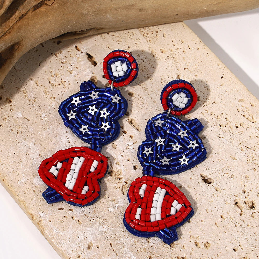 Bohemian Ocean Animal Earrings - Starfish Lobster Conch Seed Bead Drop Earrings for Women - ZOOMNSTORE