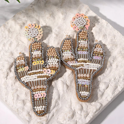 Bohemian Ocean Animal Earrings - Starfish Lobster Conch Seed Bead Drop Earrings for Women - ZOOMNSTORE