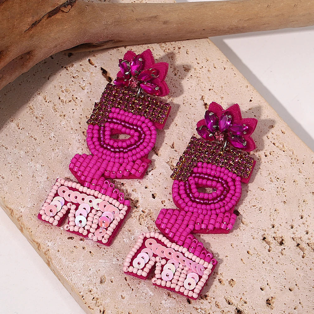 Bohemian Ocean Animal Earrings - Starfish Lobster Conch Seed Bead Drop Earrings for Women - ZOOMNSTORE