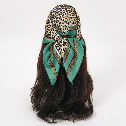 Bohemian Floral Silk Scarf - Tropical Leaf Head Wrap and Bandana - ZOOMNSTORE