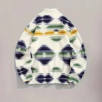 2024 Autumn/Winter New Printed Bohemian Zipper Plush Jacket Hoodie for Women - ZOOMNSTORE