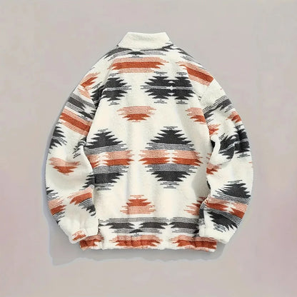 2024 Autumn/Winter New Printed Bohemian Zipper Plush Jacket Hoodie for Women - ZOOMNSTORE