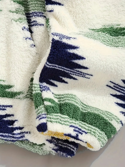 2024 Autumn/Winter New Printed Bohemian Zipper Plush Jacket Hoodie for Women - ZOOMNSTORE