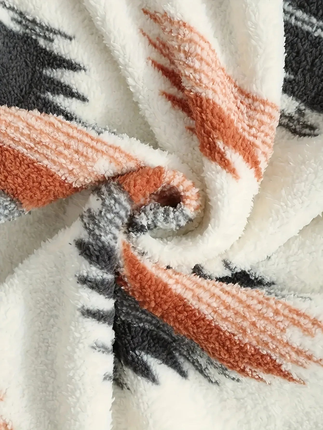 2024 Autumn/Winter New Printed Bohemian Zipper Plush Jacket Hoodie for Women - ZOOMNSTORE