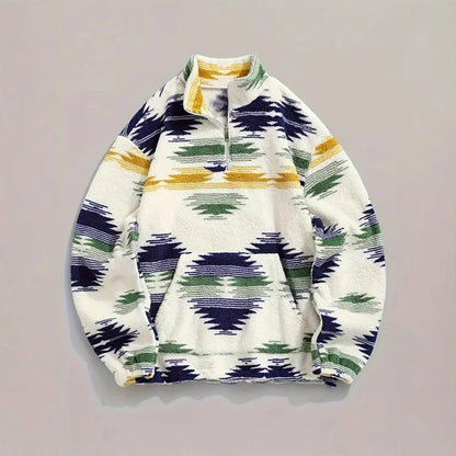 2024 Autumn/Winter New Printed Bohemian Zipper Plush Jacket Hoodie for Women - ZOOMNSTORE