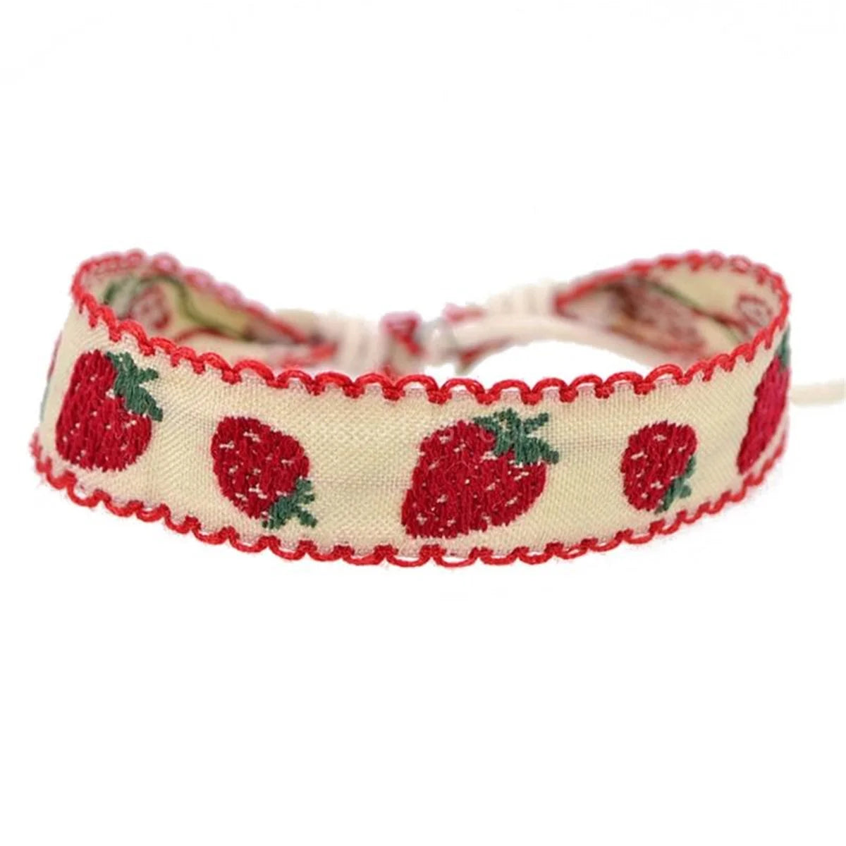 Boho Strawberry Flower Bracelet - Handmade Kids Friendship Wristband - ZOOMNSTORE