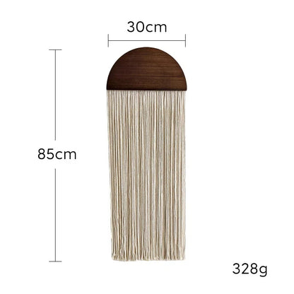 Macrame Wall Hanging - Colorful Half Moon Decor with Natural Wood for Boho Bedroom  Living Room - ZOOMNSTORE