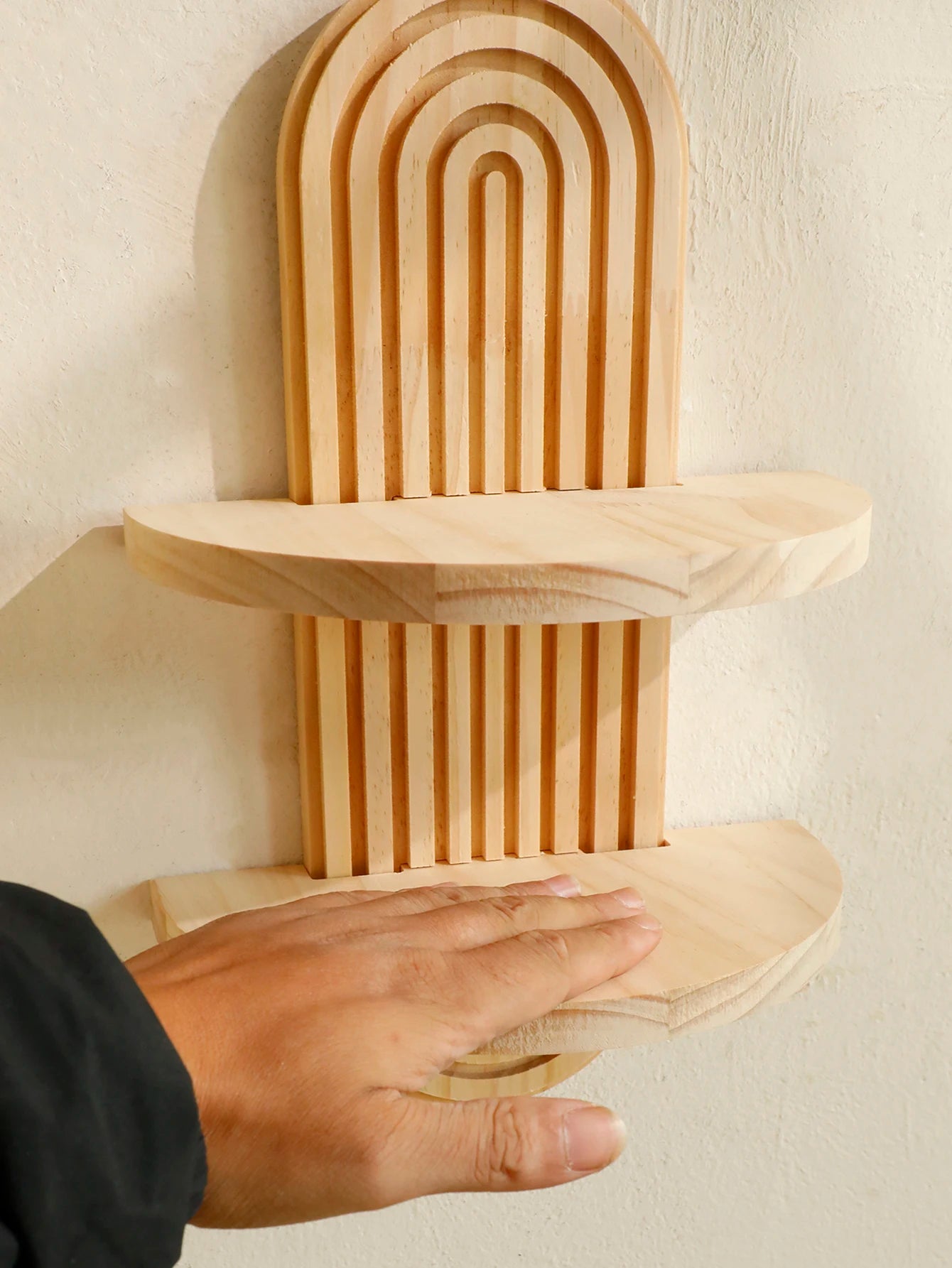 Boho Wooden Shelves - Floating Wall Shelf for Nursery Rainbow Decor - ZOOMNSTORE