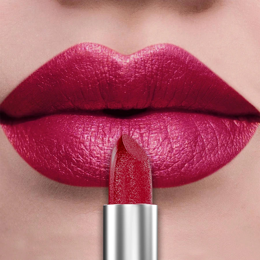 Bold Metallic Glitter Lipstick - Long Lasting Pearlescent Lip Tint - ZOOMNSTORE