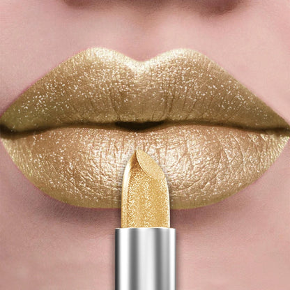 Bold Metallic Glitter Lipstick - Long Lasting Pearlescent Lip Tint - ZOOMNSTORE