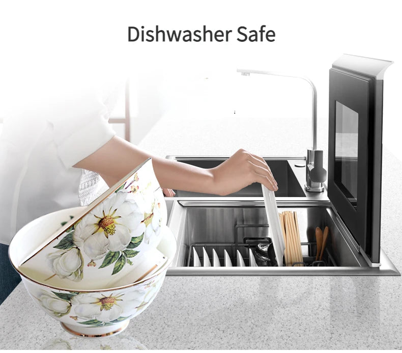 Bone China Dinnerware Set - Floral Ceramic Plates Bowls  Soup Pots - ZOOMNSTORE