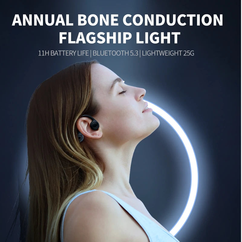 Bone Conduction Earphones - Wireless Sports Headphones With Bluetooth 5.3, Waterproof Ear Hook - ZOOMNSTORE