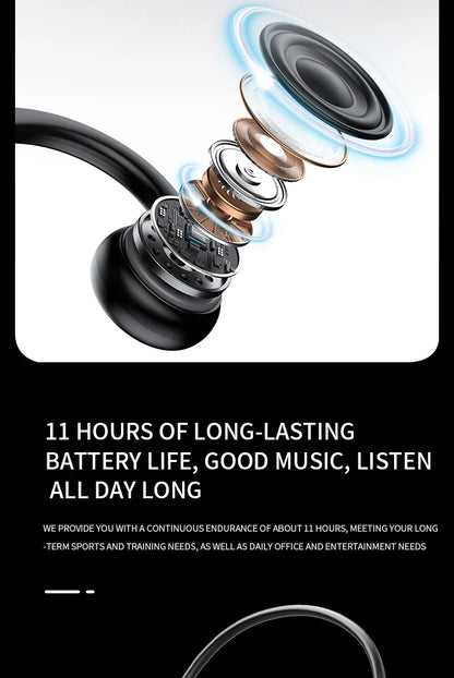 Bone Conduction Earphones - Wireless Sports Headphones With Bluetooth 5.3, Waterproof Ear Hook - ZOOMNSTORE