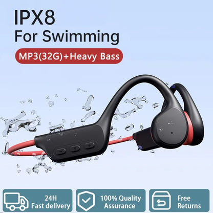Bone Conduction Headphones - Waterproof Bluetooth 5.3 Wireless Swimming Headset With Mic - ZOOMNSTORE