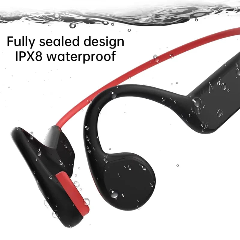 Bone Conduction Headphones - Waterproof Bluetooth 5.3 Wireless Swimming Headset With Mic - ZOOMNSTORE