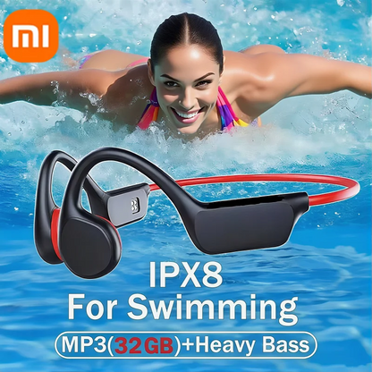 Bone Conduction Headphones - Waterproof Bluetooth 5.3 Wireless Swimming Headset With Mic - ZOOMNSTORE