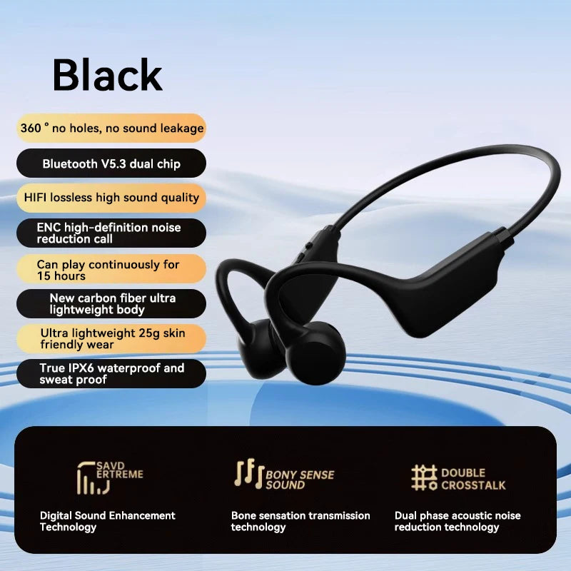 Bone Conduction Headphones - Waterproof Bluetooth 5.3 Wireless Swimming Headset With Mic - ZOOMNSTORE