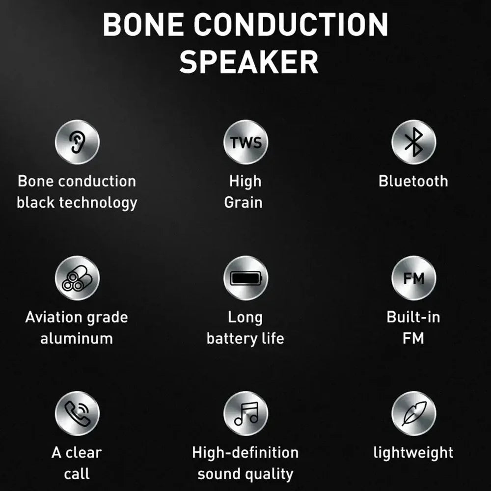 Bone Conduction Speaker - Wireless Stereo Bluetooth 5.0 Portable TWS Speaker - ZOOMNSTORE