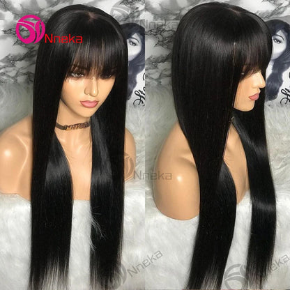 Bone Straight Human Hair Wig – 30 Inch Brazilian Remy Hair, 3x1 HD Lace Glueless Wig - ZOOMNSTORE