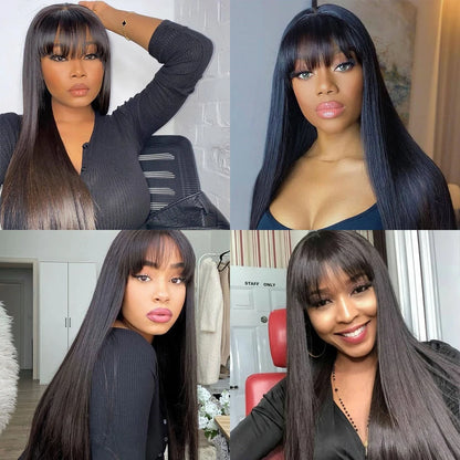 Bone Straight Human Hair Wig – 30 Inch Brazilian Remy Hair, 3x1 HD Lace Glueless Wig - ZOOMNSTORE