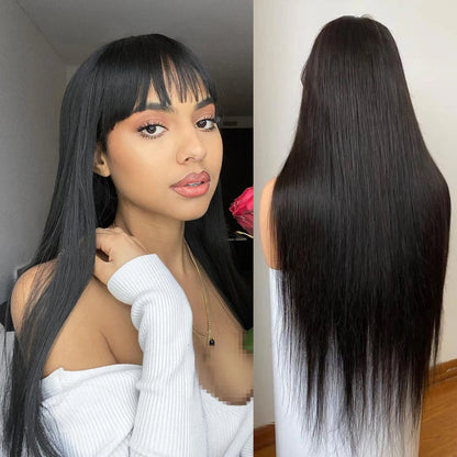 Bone Straight Human Hair Wig – 30 Inch Brazilian Remy Hair, 3x1 HD Lace Glueless Wig - ZOOMNSTORE